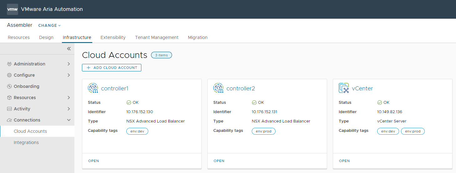 VMware Avi Cloud Accounts