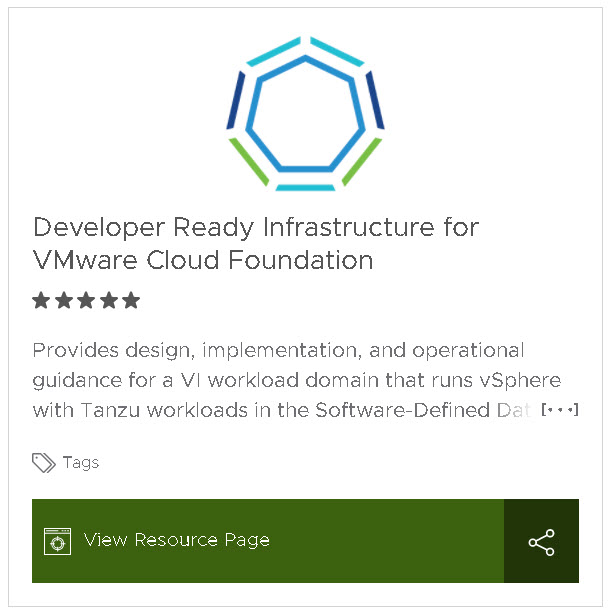 Developer Ready Infrastructure for VMware Cloud Foundation