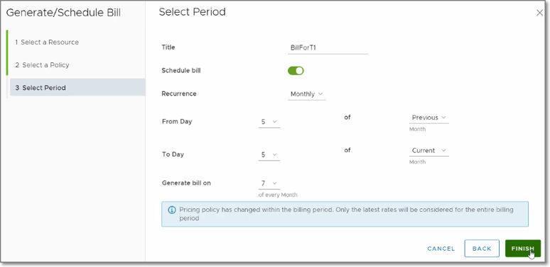 Tenant App - Bill Schedule