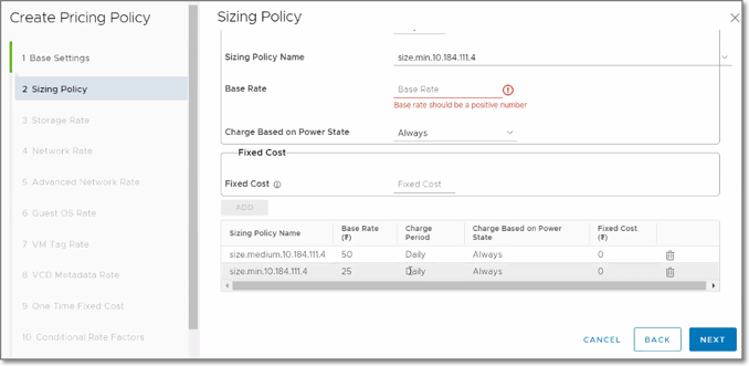 Tenant App - Sizing Policy suppower