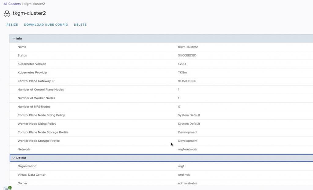 TKG Cluster using CSE 3.0.3