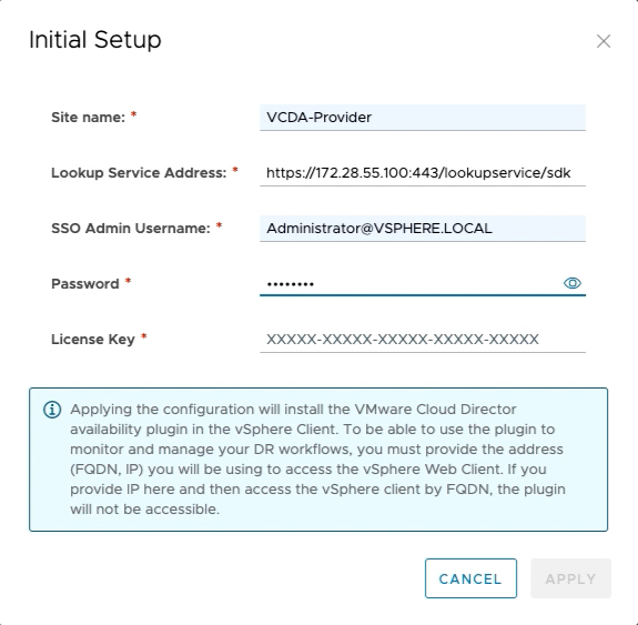 VCDA 4.4 vSphere Initial Setup