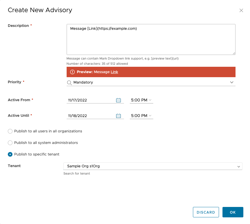 VCDA - System Notification Configuration