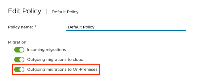 VCDA - New Setting in replication policies