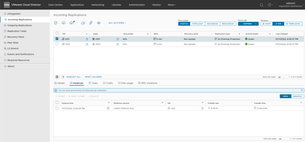 VCDA - Org Admin View