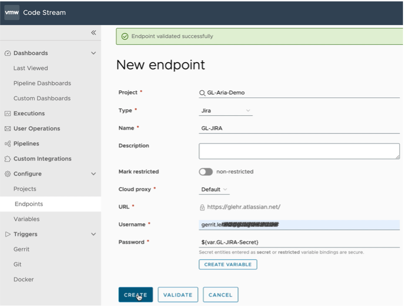 Endpoints in VMware Aria Pipeline