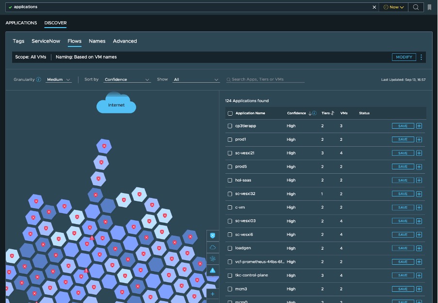 Application discovery and mappings in Aria Operations for Networks