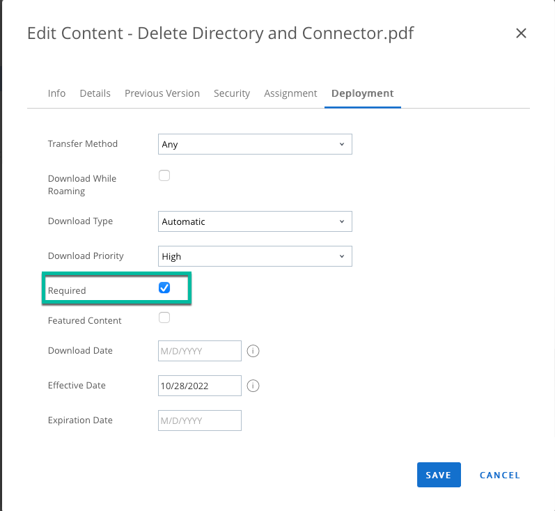 Edit Content in Workspace ONE UEM