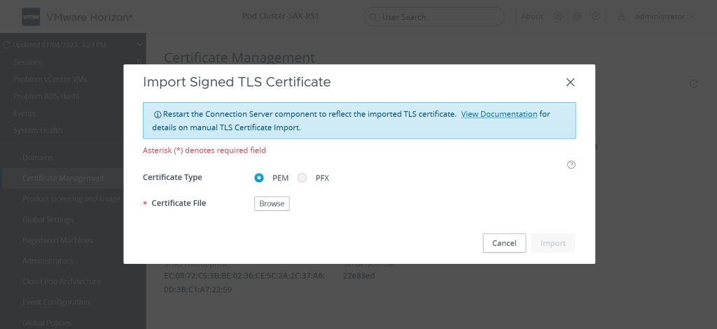 Signed TLS Certificate