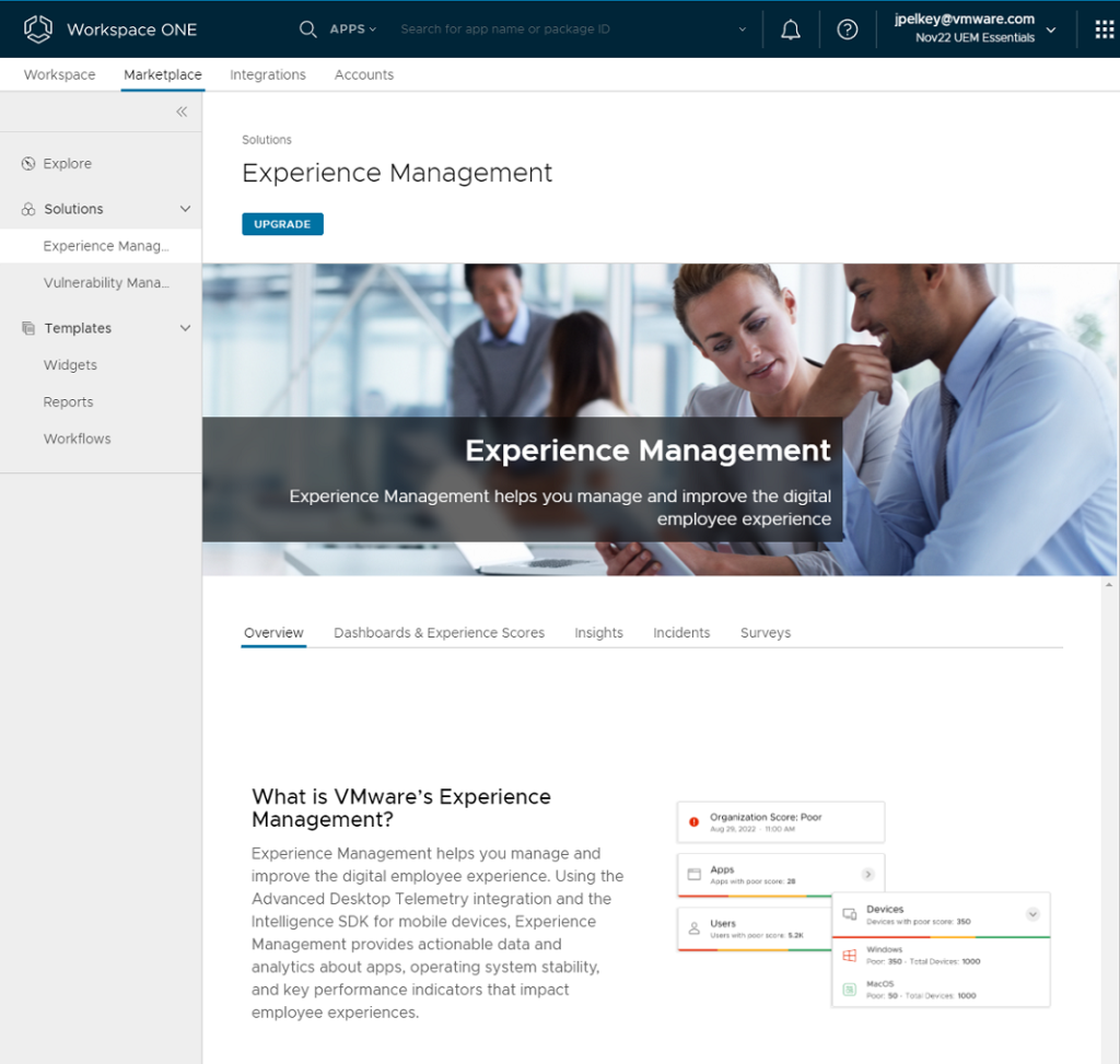 Workspace ONE Marketplace Experience Management solution